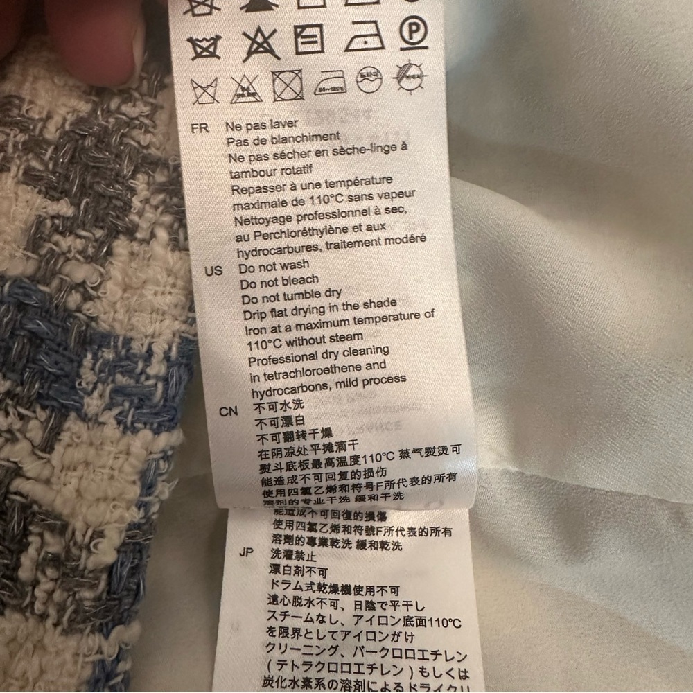 Sandro Womens Blue Calia Tweed Houndstooth Button Check Mini Skirt Size FR 4. @ - Picture 11 of 16